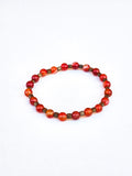 Bracelet • Orange agate (6 mm) with bronze spacers