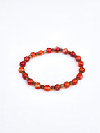 Bracelet • Orange agate (6 mm) with bronze spacers