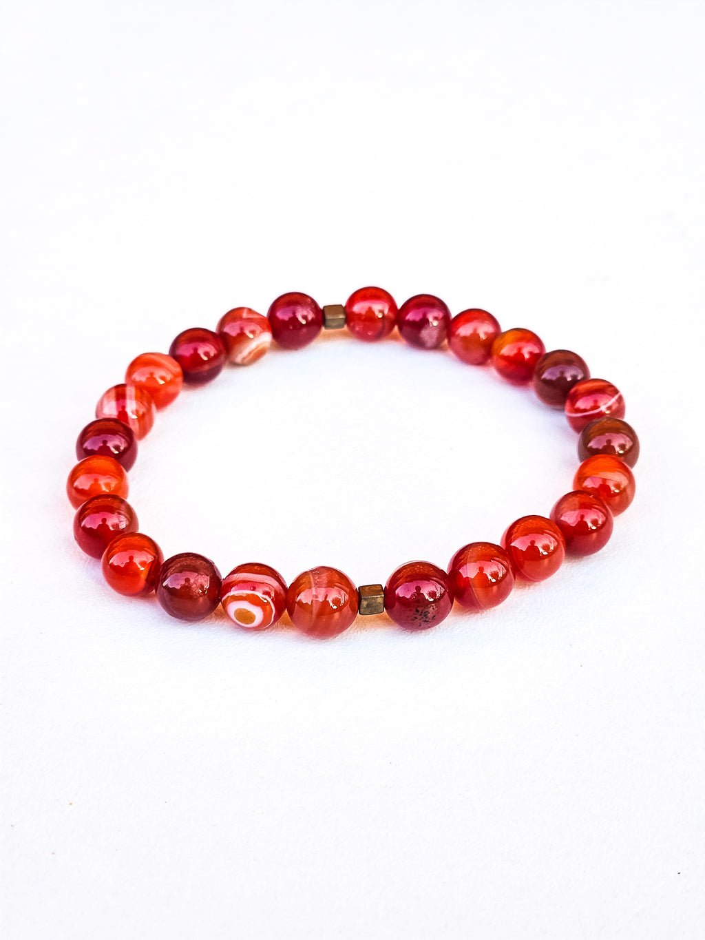 Bracelet • Orange agate (8 mm)