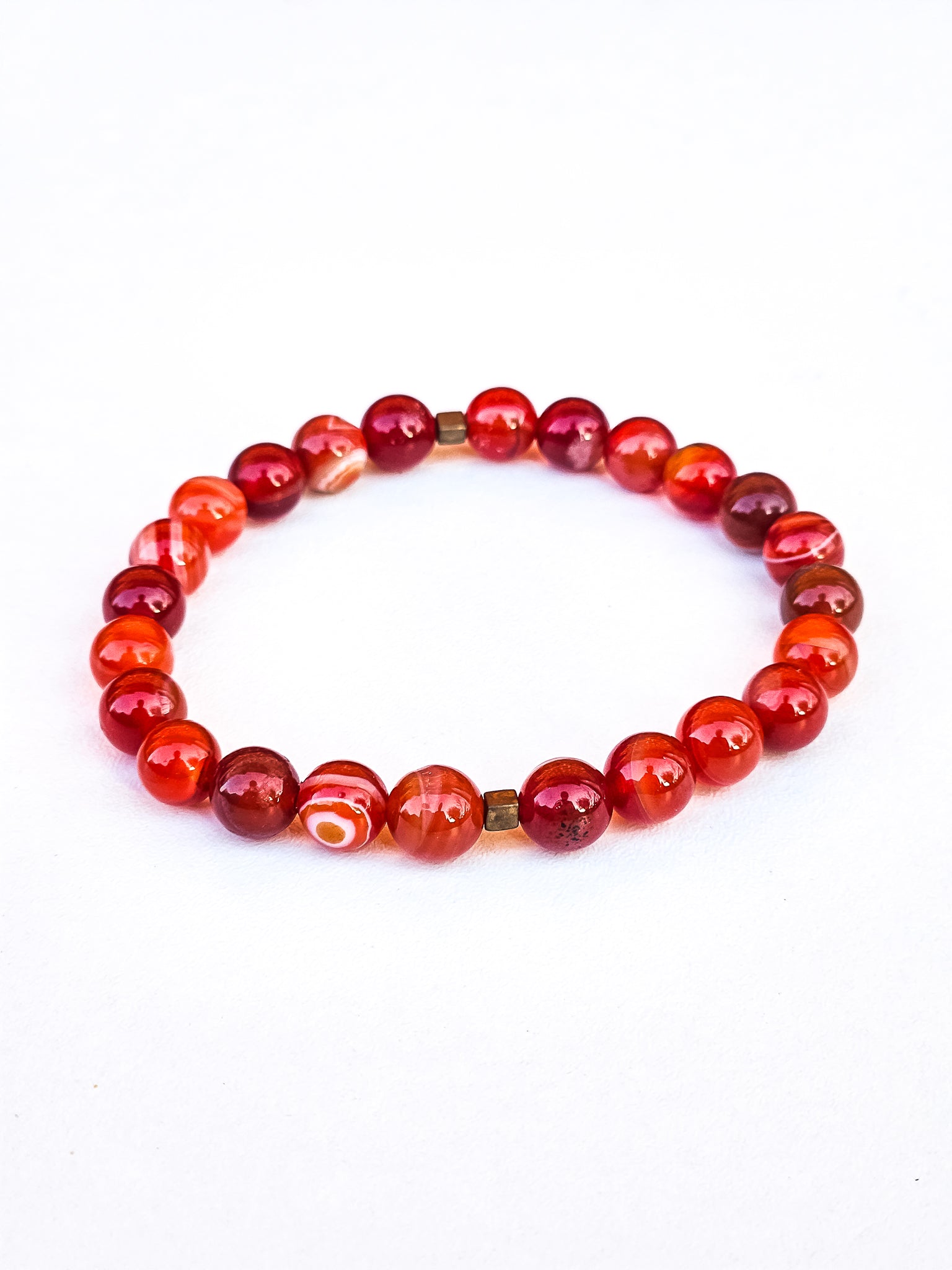 Bracelet • Orange agate (8 mm)