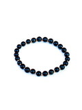 Black obsidian (6 mm) bracelet with gold spacer beads