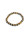 Bracelet • Tiger's eye (6 mm) with gold-plated spacers