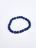Bracelet • Lapis Lazuli (6mm) with silver spacer beads