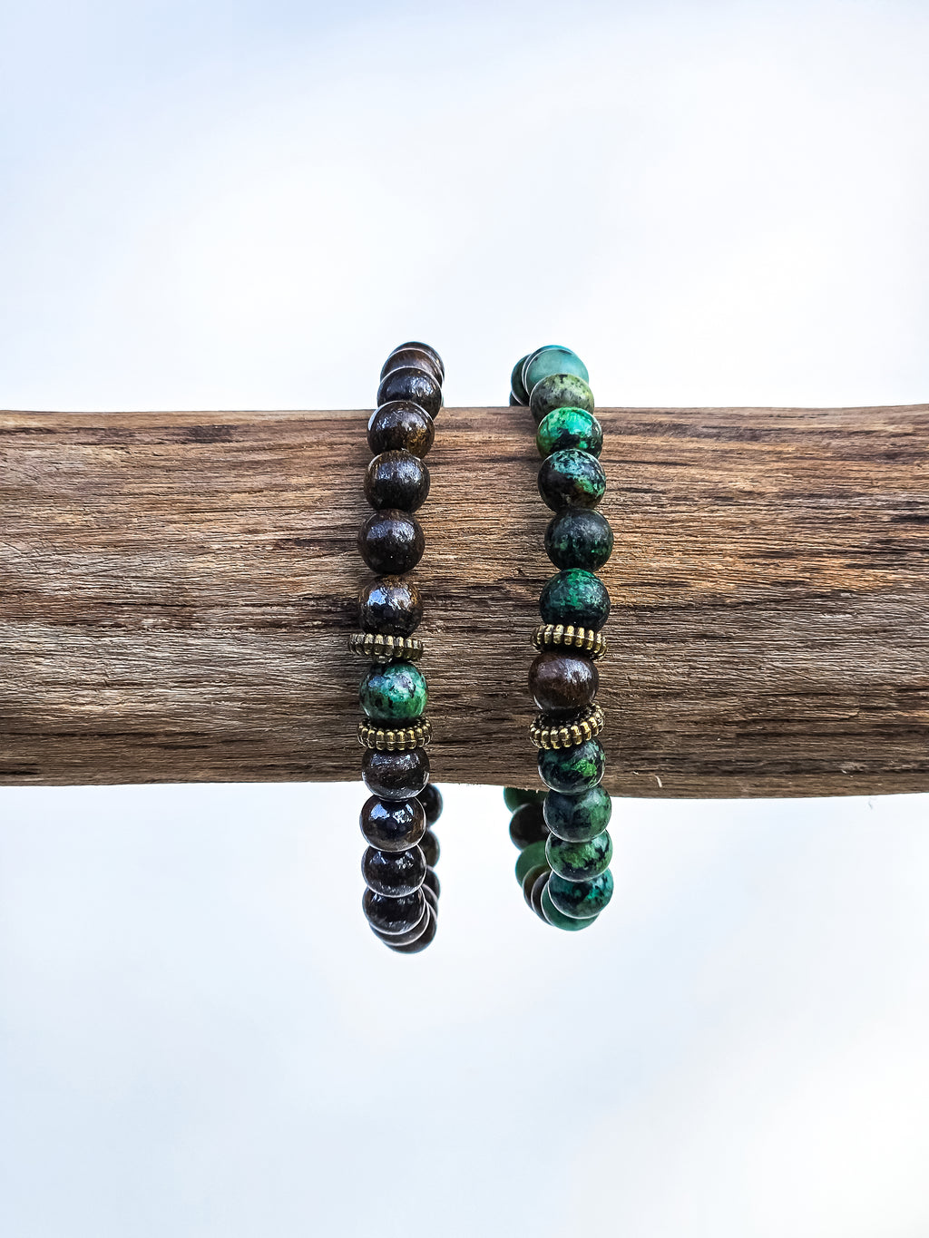 Matching bracelets • African Turquoise & Bronzite