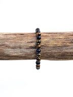 Bracelet • Tiger's eye (6 mm) with gold spacer beads