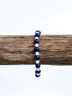 Bracelet • Lapis Lazuli (6 mm) and Milky Quartz (4 mm)