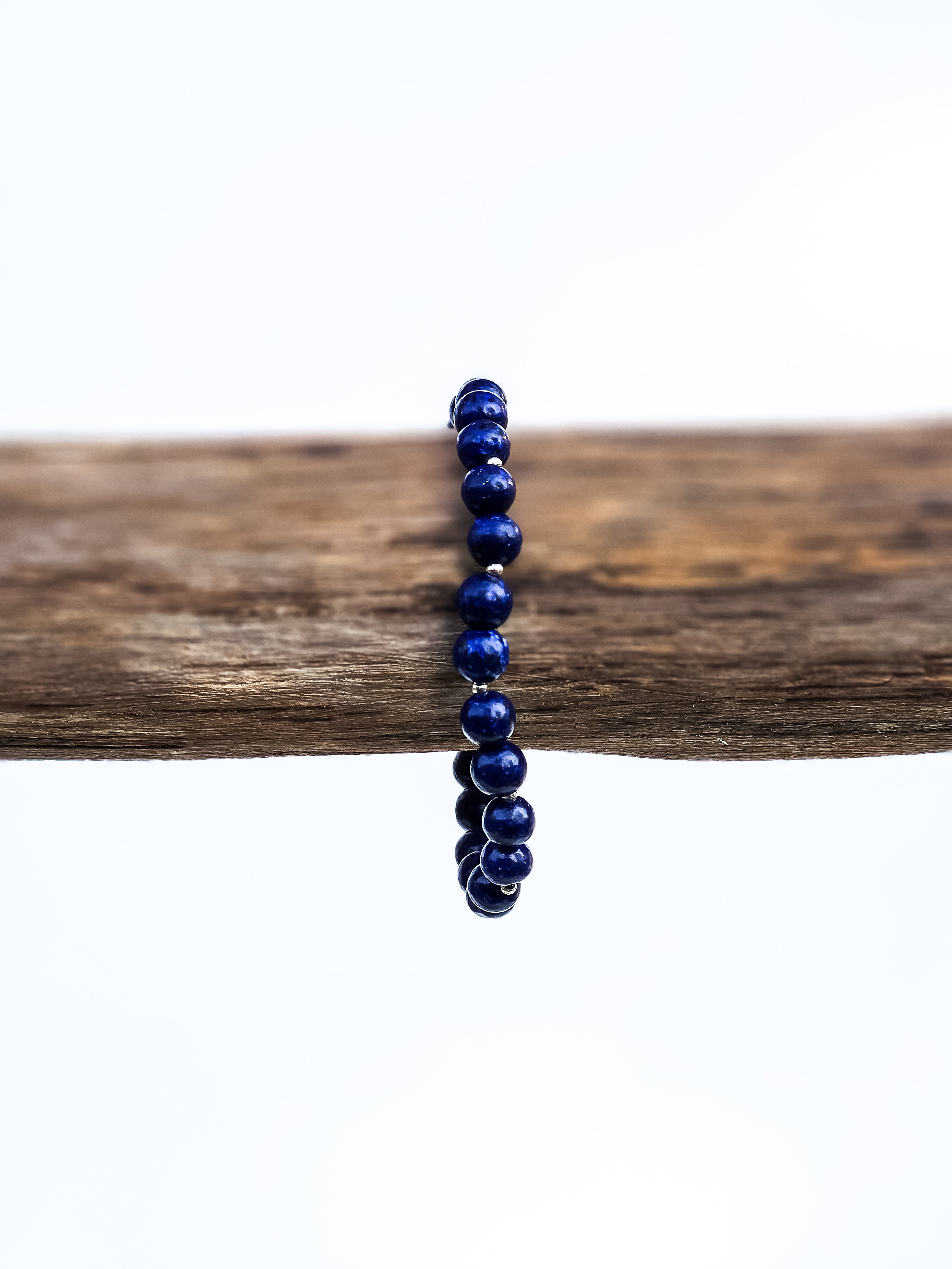 Bracelet • Lapis Lazuli (6mm) with silver spacer beads