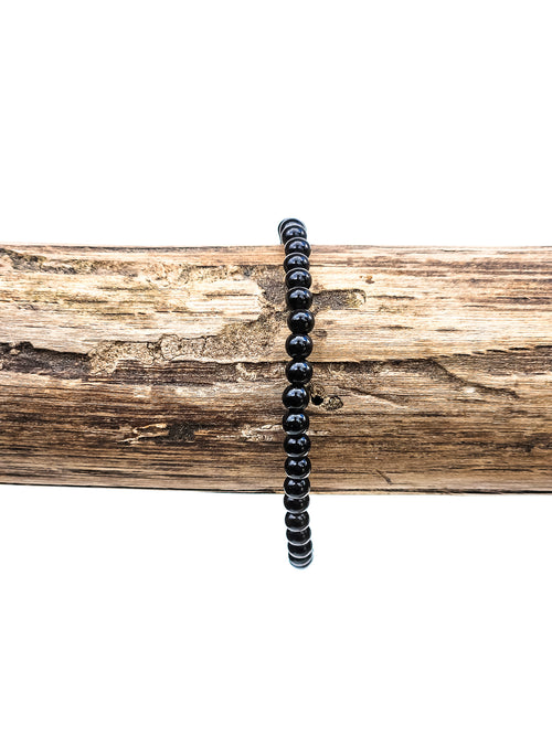Bracelet • Black obsidian (4 mm)