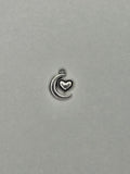 Pendentif lune + coeur argent 001
