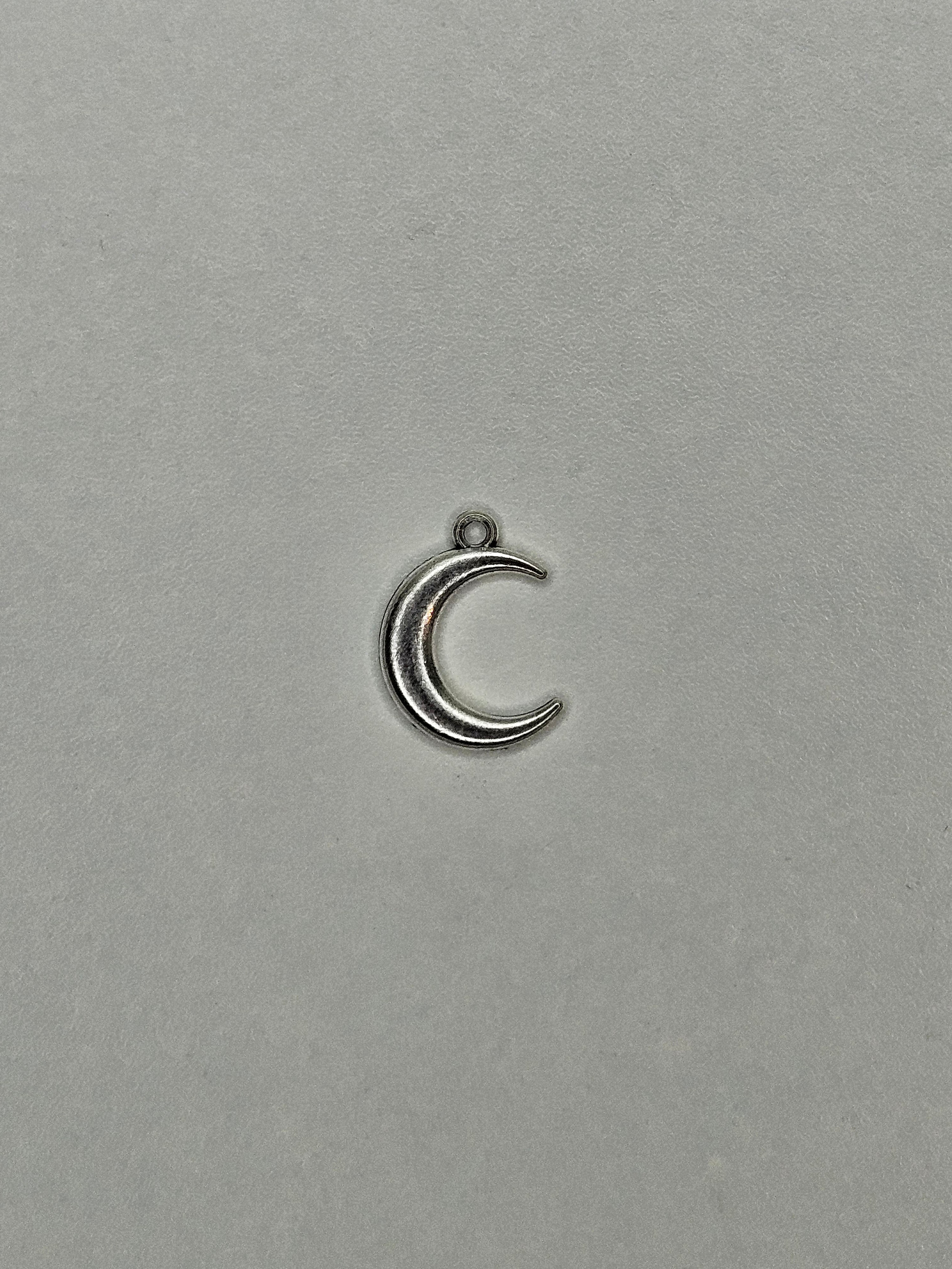 Pendentif lune argent 002