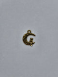 Pendentif lune + chat or 001
