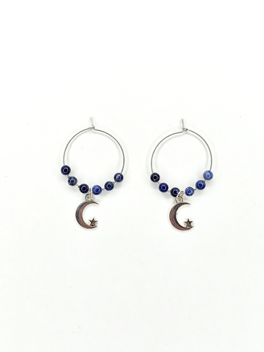 Silver earrings • Sodalite