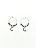 Silver earrings • Sodalite