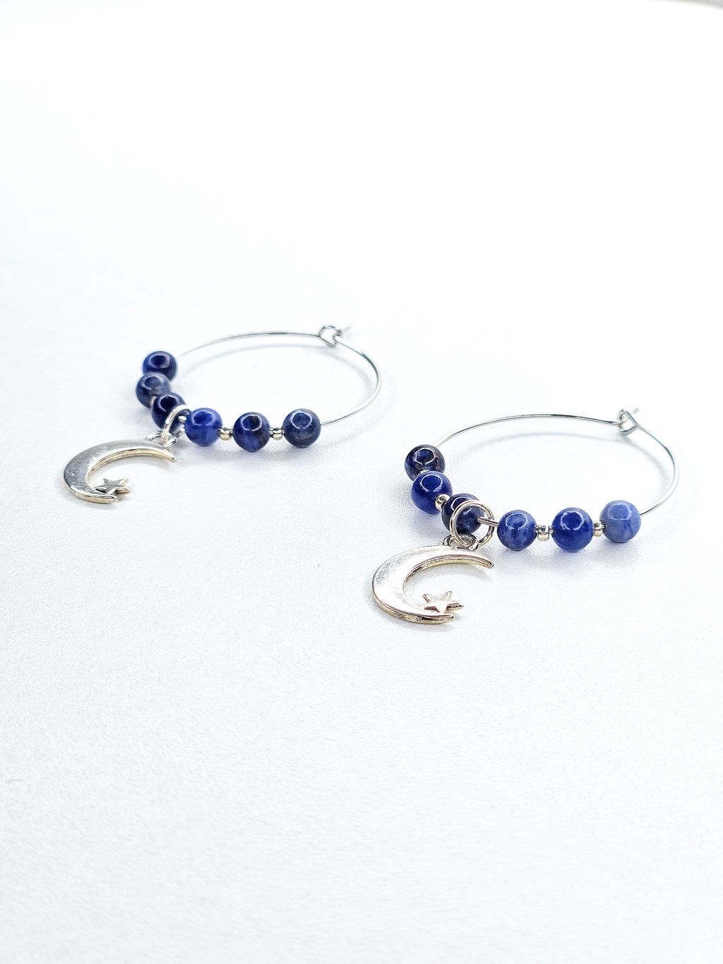 Silver earrings • Sodalite