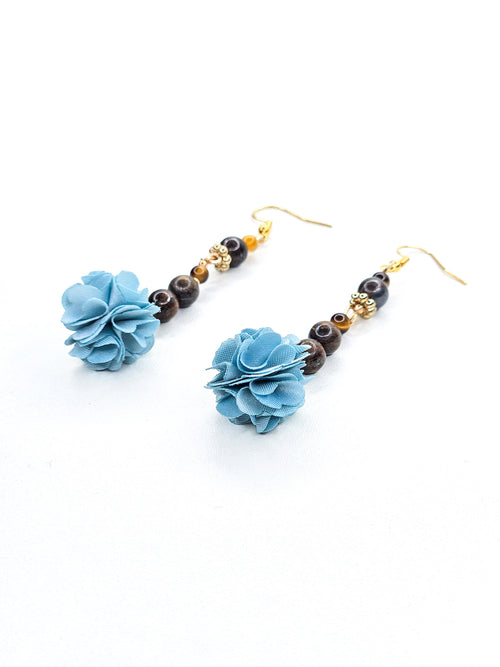 Boucles d'oreille dorée • Bronzite & Oeil de tigre