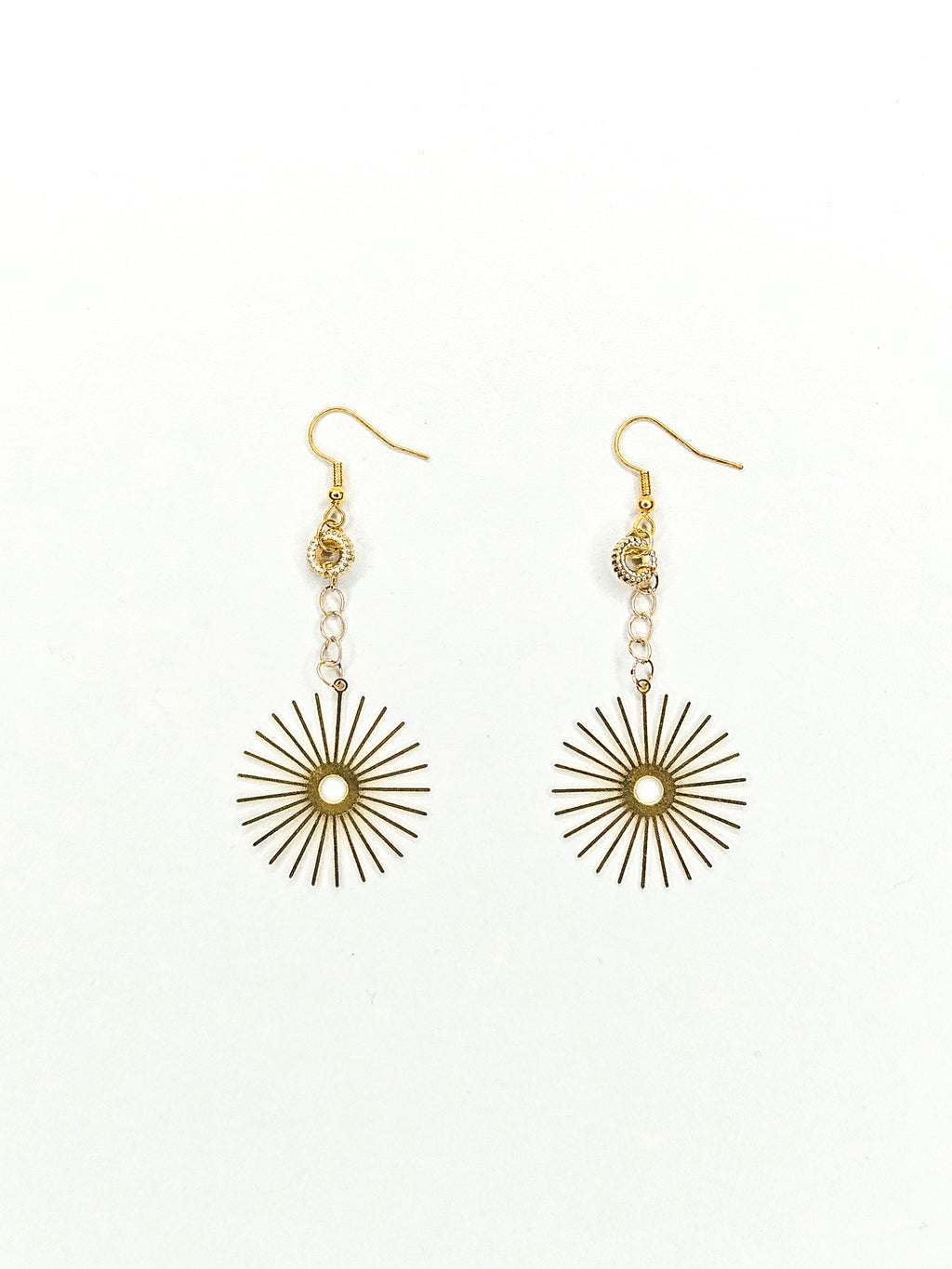 Boucles d'oreilles dorées • Soleil