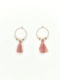 Boucles d'oreilles dorées • Quartz rose