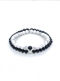 Matching Bracelets • White Howlite & Black Obsidian