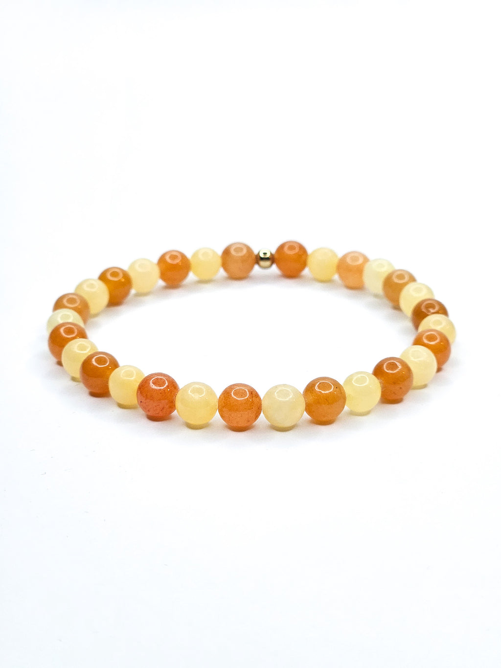 Bracelet • Soleil • Aventurine orange & Jade jaune (6 mm)