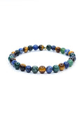 Bracelet • Terre • Agate mousse, Oeil de tigre & Sodalite (6 mm)