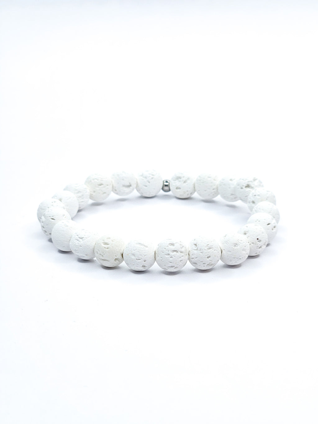 Bracelet • Pierre de lave blanche (8 mm)