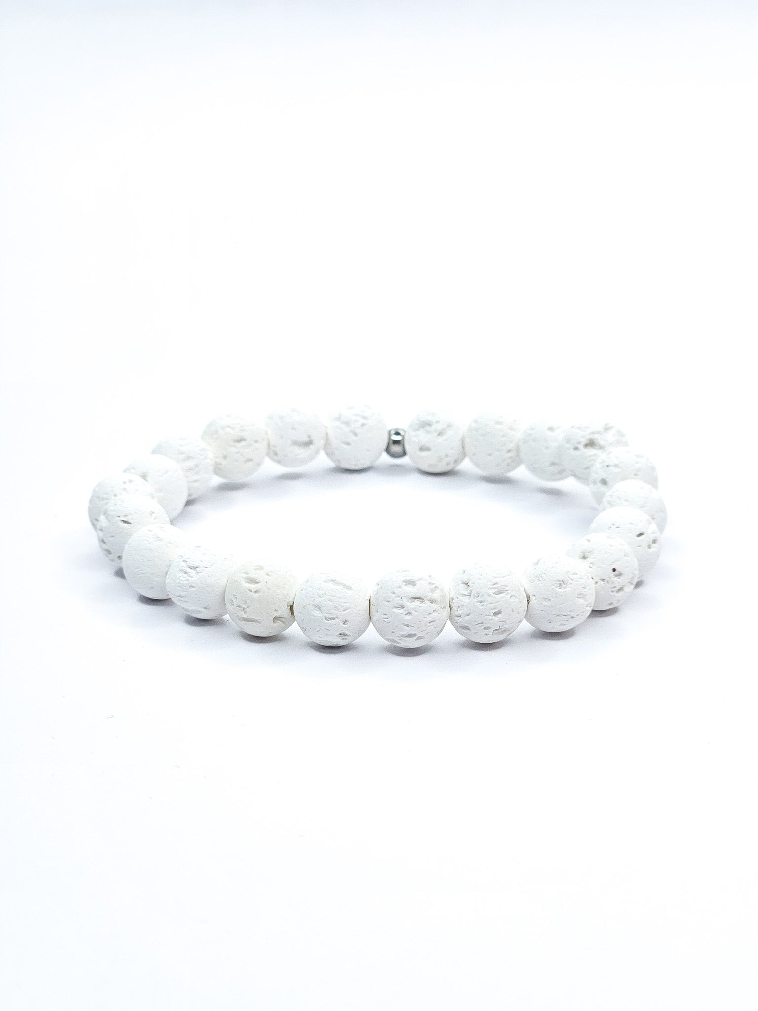 Bracelet • Pierre de lave blanche (8 mm)