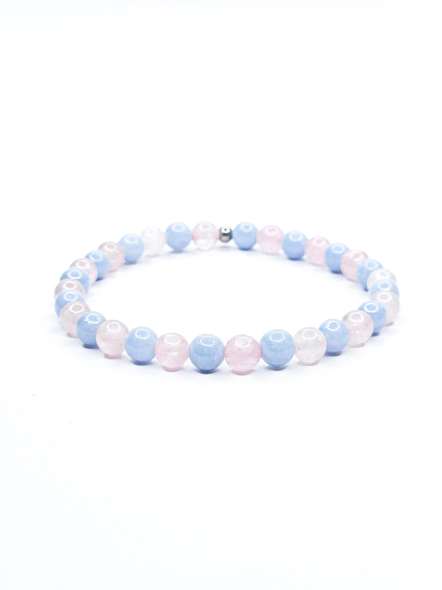 Bracelet • Birth • Angelite & Rose Quartz (6 mm)