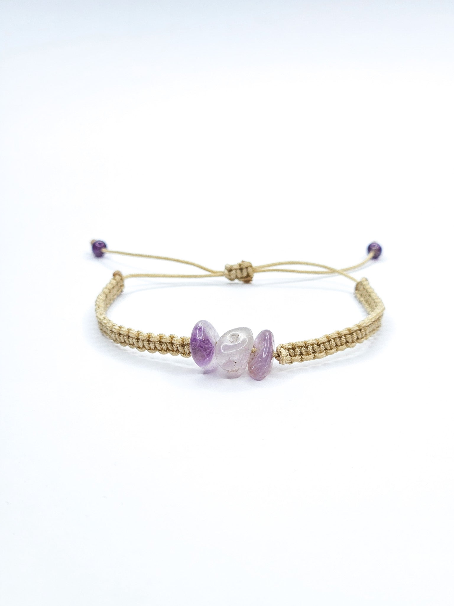 Bracelet macramé • Améthyste (chips)