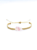 Macrame bracelet • Rose Quartz (chips)