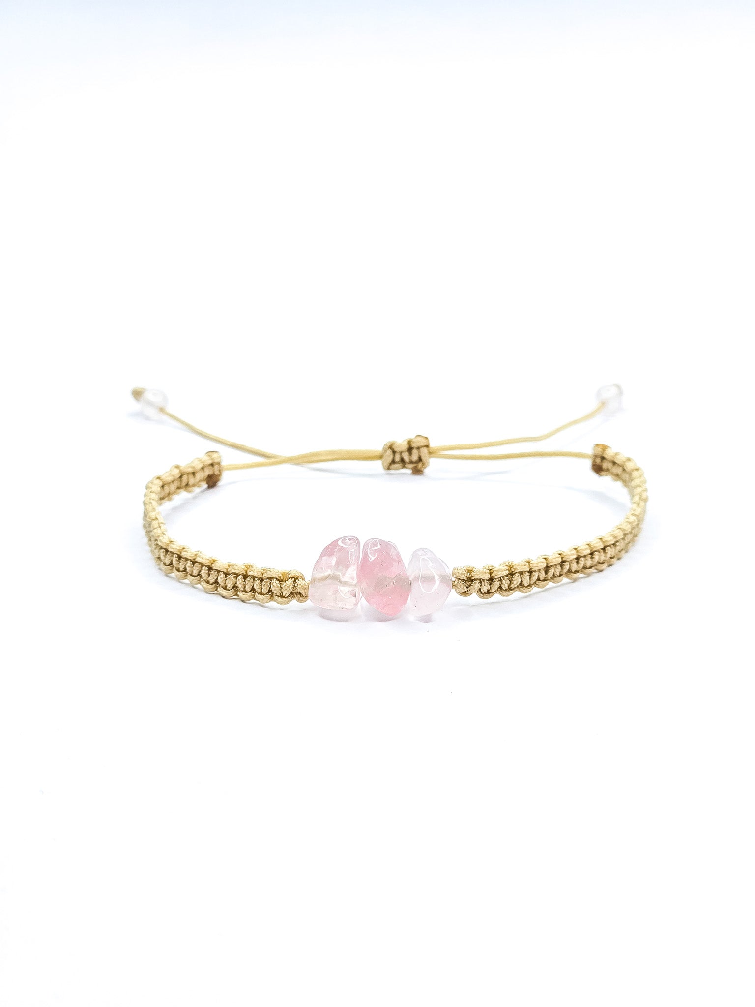 Macrame bracelet • Rose Quartz (chips)