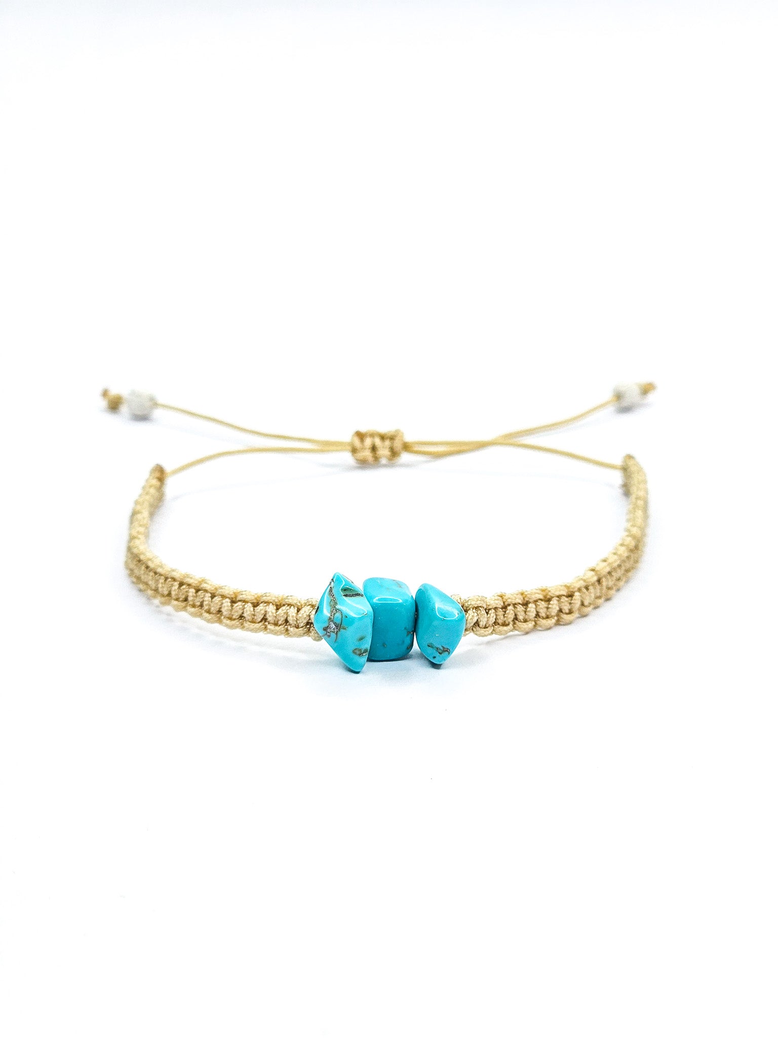 Macrame bracelet • Turquoise (chips)