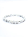 Bracelet • Howlite blanche & Pierre de lave blanche (6 mm & 8 mm)