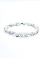 Bracelet • Howlite blanche & Pierre de lave blanche (6 mm & 8 mm)