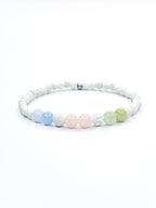 Bracelet • Béryl & Pierre de lave blanche (6 mm & 4 mm)