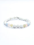Bracelet • Béryl & Pierre de lave blanche (8 mm & 6 mm)