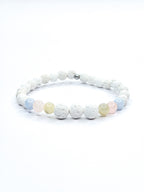 Bracelet • Béryl & Pierre de lave blanche (8 mm & 6 mm)