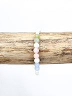 Bracelet • Béryl & Pierre de lave blanche (6 mm & 4 mm)