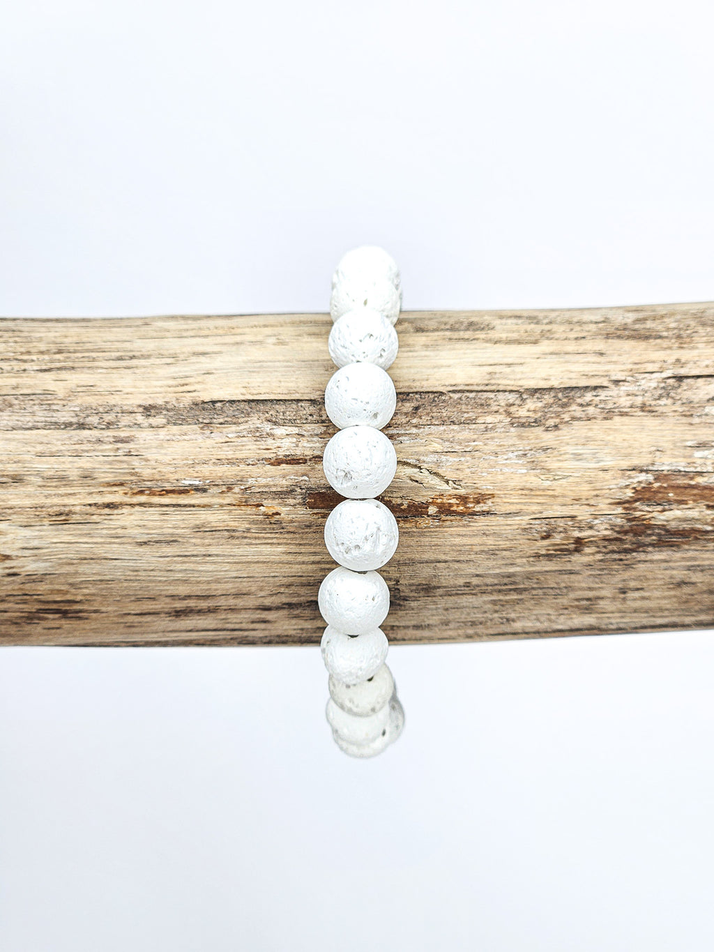 Bracelet • Pierre de lave blanche (8 mm)