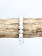 Bracelet • Pierre de lave blanche (8 mm)