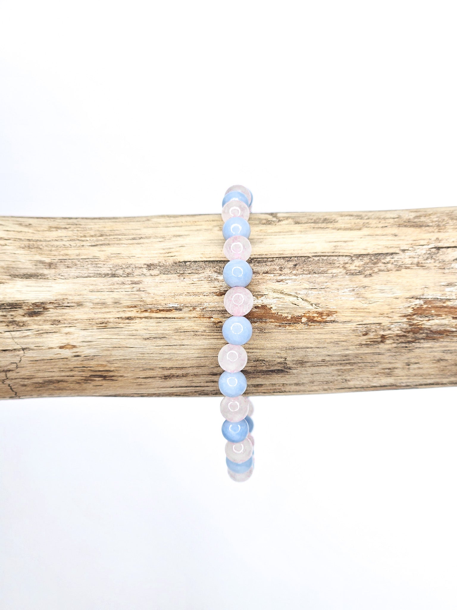 Bracelet • Birth • Angelite & Rose Quartz (6 mm)