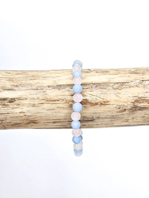 Bracelet • Birth • Angelite & Rose Quartz (6 mm)