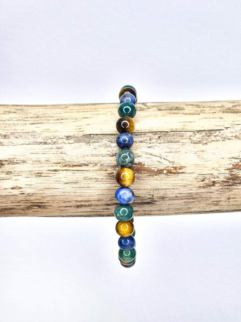 Bracelet • Terre • Agate mousse, Oeil de tigre & Sodalite (6 mm)