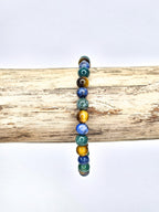 Bracelet • Terre • Agate mousse, Oeil de tigre & Sodalite (6 mm)
