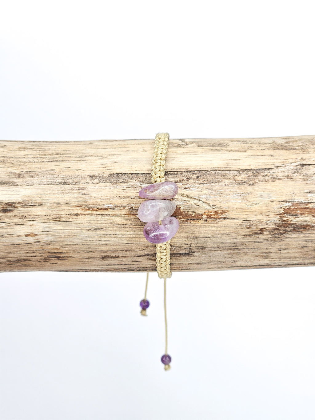 Bracelet macramé • Améthyste (chips)