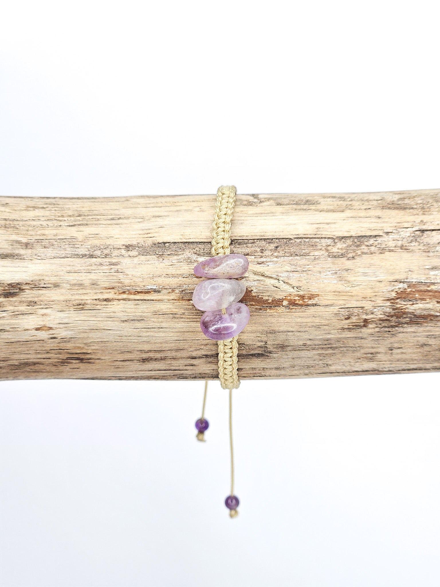 Bracelet macramé • Améthyste (chips)