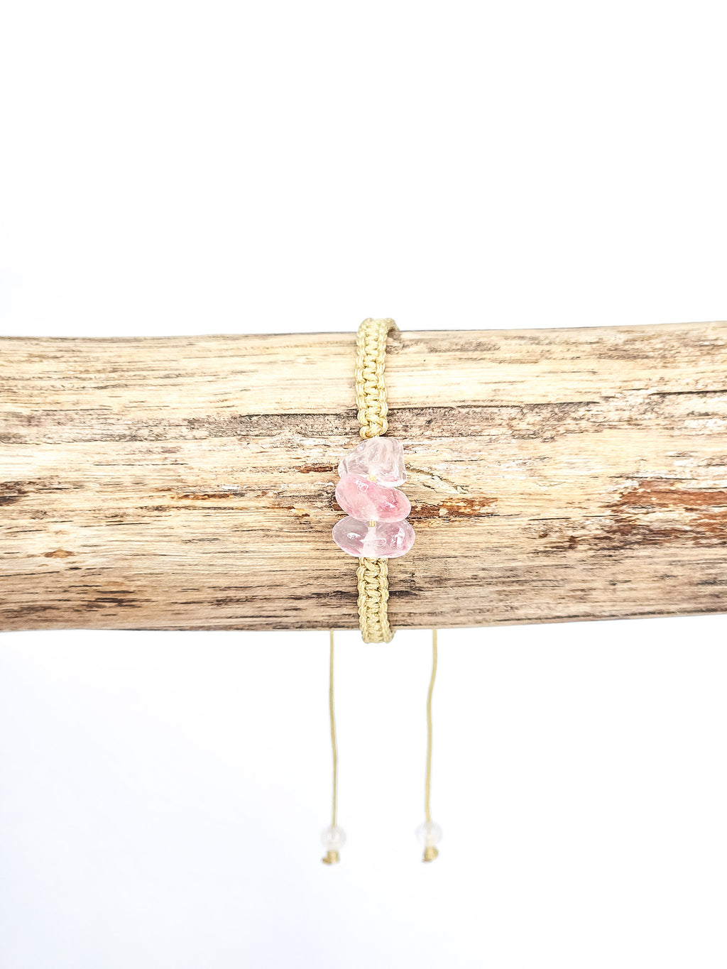 Macrame bracelet • Rose Quartz (chips)