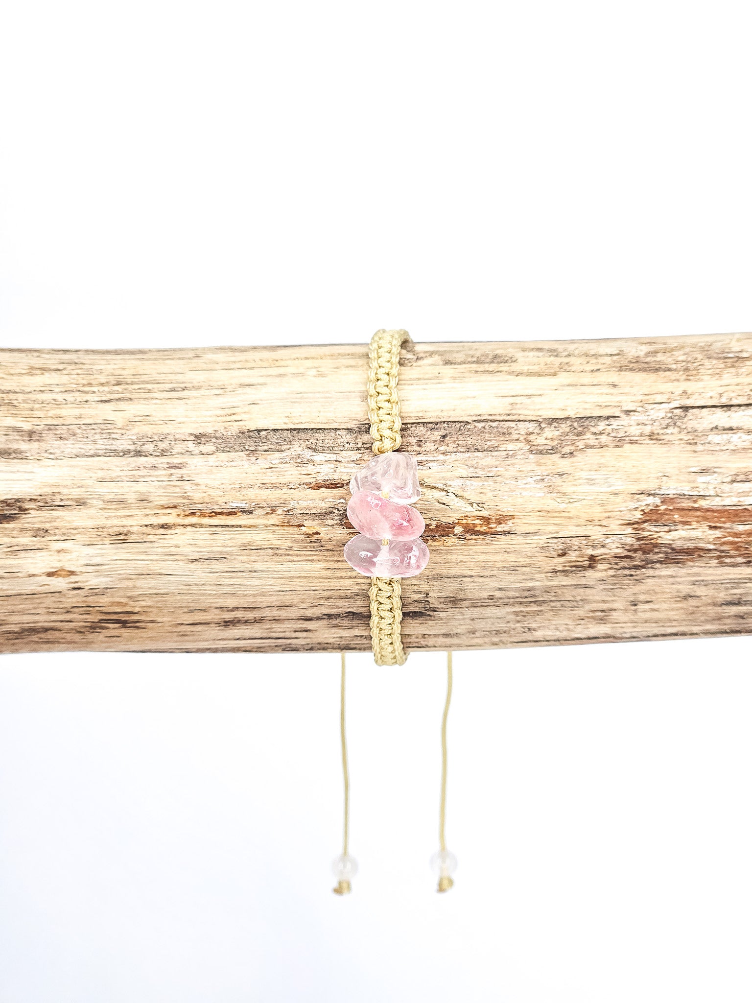 Macrame bracelet • Rose Quartz (chips)