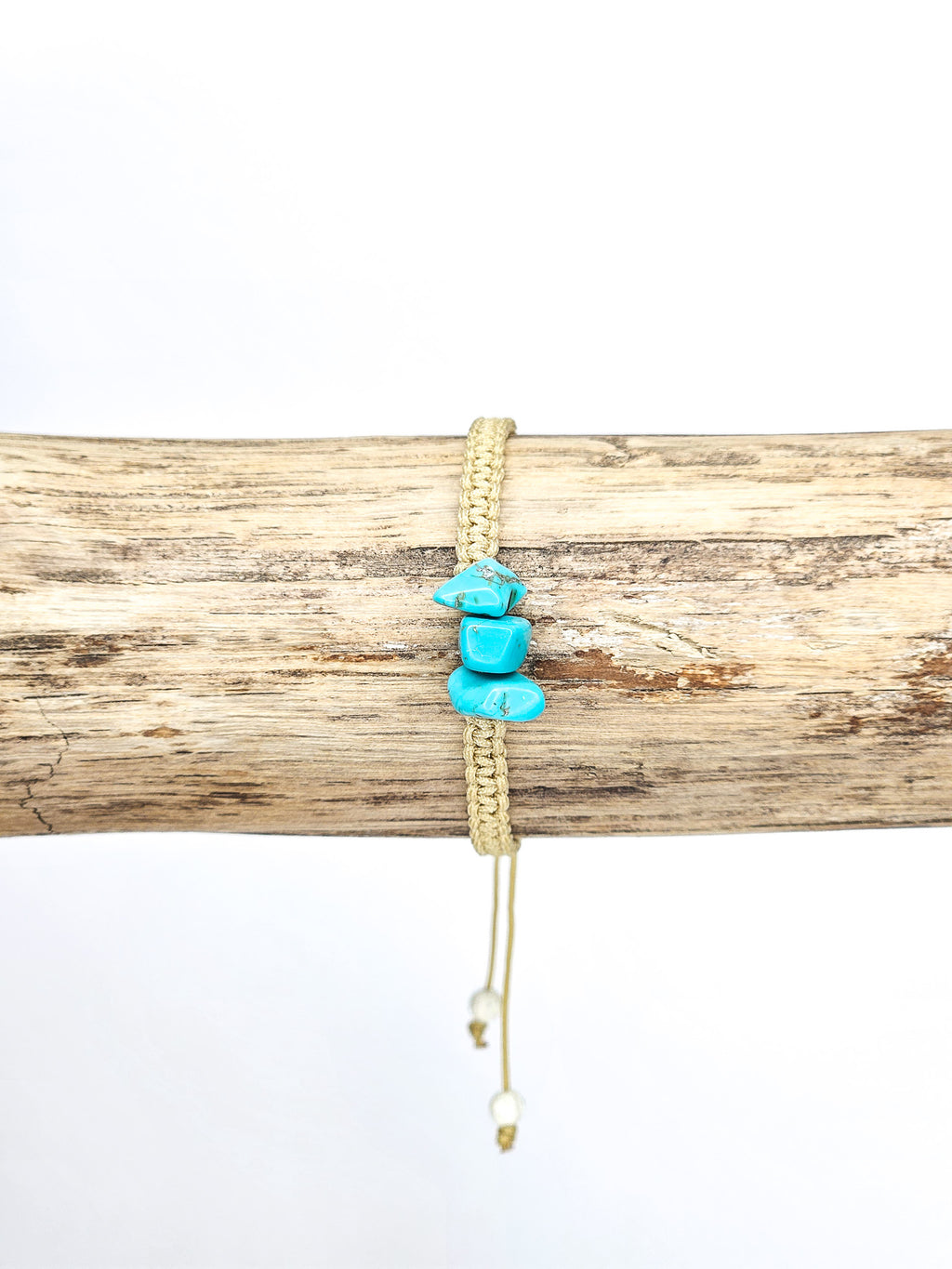 Macrame bracelet • Turquoise (chips)