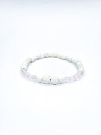 Bracelet • Pierre de lave blanche & Quartz rose (6 mm & 4 mm)