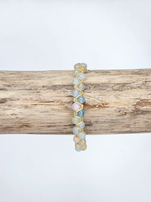 Macrame bracelet • Beryl (4 mm)